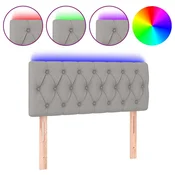 Vidaxl LED posteljno vzglavje svetlo sivo 90x7x78/88 cm blago