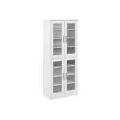 Regal Berwyn 2956 Z vrati, Iverna plošča, 170x70x35cm, Bela