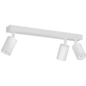 Nikcorp LED stropna svetilka 3-točkovni reflektor GU10, bela aluminijasta svetilka na letvi, nastavljiva, dolžina 39 cm, 50W