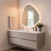 Skye Decor Set kupatilskog ormarica sa umivaonikom i ogledalom, 2 dela, Sivi