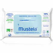 Mustela Compostable at Home Cleansing Wipes Perfume Free maramice za cišcenje bez parfema za djecu od rodenja 60 kom