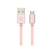 Swissten podatkovni kabel tekstilni USB / micro USB 0.2 M pink/zlatni