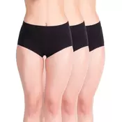 Yenita 3x ženske bombažne maxi slip spodnjice za večje številke, 5109 črne