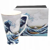 Porcelanasta skodelica z motivom Hokusajevega Velikega vala, prostornina 500 ml.