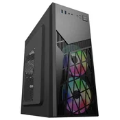 EUROCASE MidT ML N6-560B ARGB / brez napajalnika / 2x USB 3.0 / črna