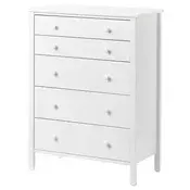 KILBERGET Komoda s 5 fioka, bela, 76x102 cm