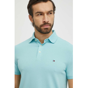 Polo majica Tommy Hilfiger za muškarce, boja: tirkizna, bez uzorka