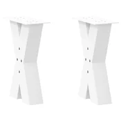 Noge za klub stolic u obliku slova X, 2 kom, bijele, 28 x (42-43) cm, celik