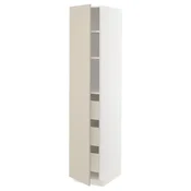 METOD / MAXIMERA Visoki element s fiokama, bela/Havstorp bež, 40x60x200 cm