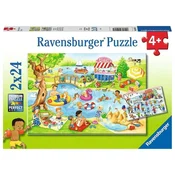 Ravensburger Puzzle Zabava ob ribniku 2x24 kosov