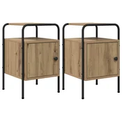 vidaXL Nočna omarica 2 kos Artisan hrast 35 x 36,5 x 56 cm