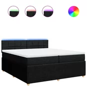 vidaXL vidaXL Box spring postelja z vzmetnico črn 200x200 cm blago, (21305845)