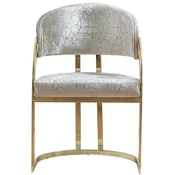 Casa Padrino luxury dining chair with armrests silver/gold H. 88 cm