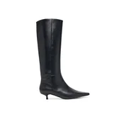 Calvin Klein Zimski škornji Kitten Heel High Boot Lth HW0HW03167 Črna