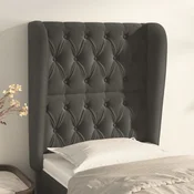 Vidaxl vidaXL Vzglavje s krilci temno sivo 83x23x118/128 cm žamet