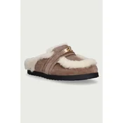 Nokwol copati ženski usnjeni Toby Fur Mushroom Suede
