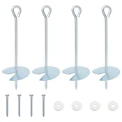 Zemaljska sidra 4 pcs Srebrna O10 x 30 cm Galvanizirani metal