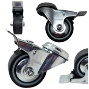 Komplet kolesc 4-delna vrtljiva kolesa z zavoro 50 mm 120 kg termoplastična guma