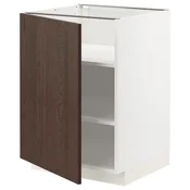 METOD Podni element s policama, bela/Sinarp smeda, 60x60 cm