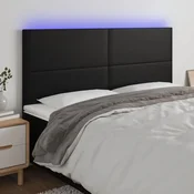 Vidaxl vidaXL Vzglavje za posteljo črno 160x5x118/128 cm umetno usnje