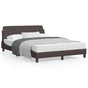 shumee vidaXL Posteljni okvir brez vzmetnice, temno rjav, 120x200 cm, blago