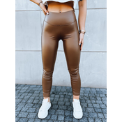 Legginsy damskie woskowane JEWELS kamelowe Dstreet