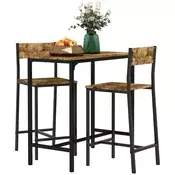 Homestar Set barske mize 3-delni miza 89x45x87 cm stoli 39x45x95 cm rjava