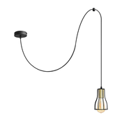 Luster na sajli TUBE 1xE27/15W/230V crna/zlatna