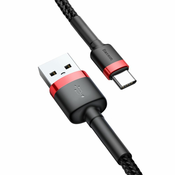 USB - C KABEL BASEUS CAFULE TYPE-C CABLE 200CM RED/BLACK