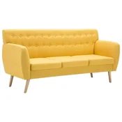 Vidaxl Kavč trosed z oblogo iz blaga 172x70x82 cm rumene barve
