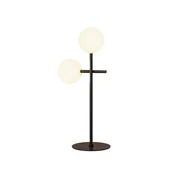 Mantra Iluminación Namizna svetilka Cellar, 2-svetlobna, železo, črna, steklo, bela - Dnevna soba/jedilnica - črna, opalno bela - Kovina