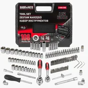 BAUMAUTO Velika komplet orodja 108 delov 1/4 3/8 6-izreznih 4-22 mm