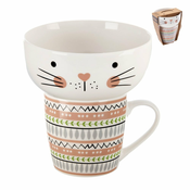 Orion Porcelanski vrč s skledo Cat, 0,35 l
