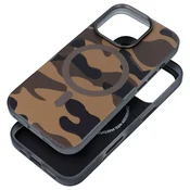 FORCELL Ohišje za iPhone 16 PRO Forcell F-Protect Levels z dvojno plastjo in tehnologijo 4D, združljivo z MagSafe, preizkušeno v skladu z vojaškimi standardi za padce, vzorec puščavski kamuflaža