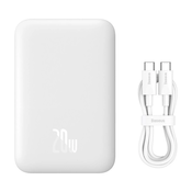 Baseus Magnetic Mini 6000mAh 20W Power Bank s USB-C kabelom bijeli