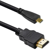 Qoltec HDMI kabel v1.4 | Mikro HDMI | Visoka hitrost | 4K | 30Hz | ZLAT | 3 m