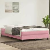 vidaXL vidaXL Box spring postelja z vzmetnico roza 160x210 cm žamet, (21791826)