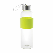 Domy Steklenička, borosilikatno steklo, 600ml, zelen silikon