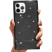GS Kvadratni bleščeči ovitek za iPhone 12 Pro, črn