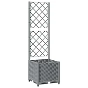 Vrtna sadilica s rešetkom svjetlosiva 40 x 40 x 136 cm PP