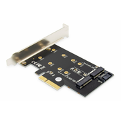 M.2 NGFF/NVMe SSD PCIexpress Add-On card supports B, M and B+M Key, size 80,60,42 and 30mm