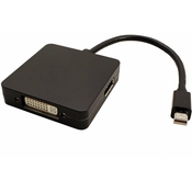 Mini DisplayPort HDMI + DisplayPort + DVI transformator Crno 10cm 12.99.3150-20