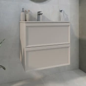 Kupaonski element viseci s umivaonikom Concepto+ Bruna 60, bež, 2 ladice