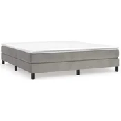 Vidaxl Posteljni okvir z vzmetmi svetlo siv 180x200 cm žamet