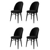Hanah Home Set stolica Ritim, 44x96x42 cm, 4 komada, Crne