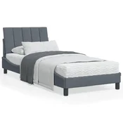 shumee vidaXL Posteljni okvir brez vzmetnice temno siv 90x200 cm žamet