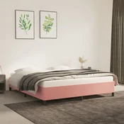 shumee vidaXL Posteljni okvir roza 180x200 cm oblazinjen z žametom