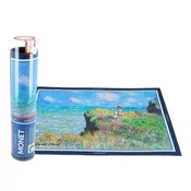 Carmani, namizni prt - C. Monet, Hoja po pečini v Pourvillu