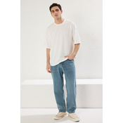 Trendyol Ecru Oversize/Wide Textured Cut T-shirt