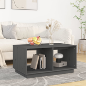 Stolic za kavu sivi 80x50x40 cm od masivne borovine